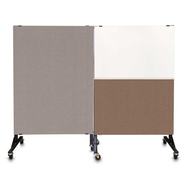 Sliding Door Indoor Enclosed Corkboard, 4, UV9001ACS-SATIN-MEDGRY